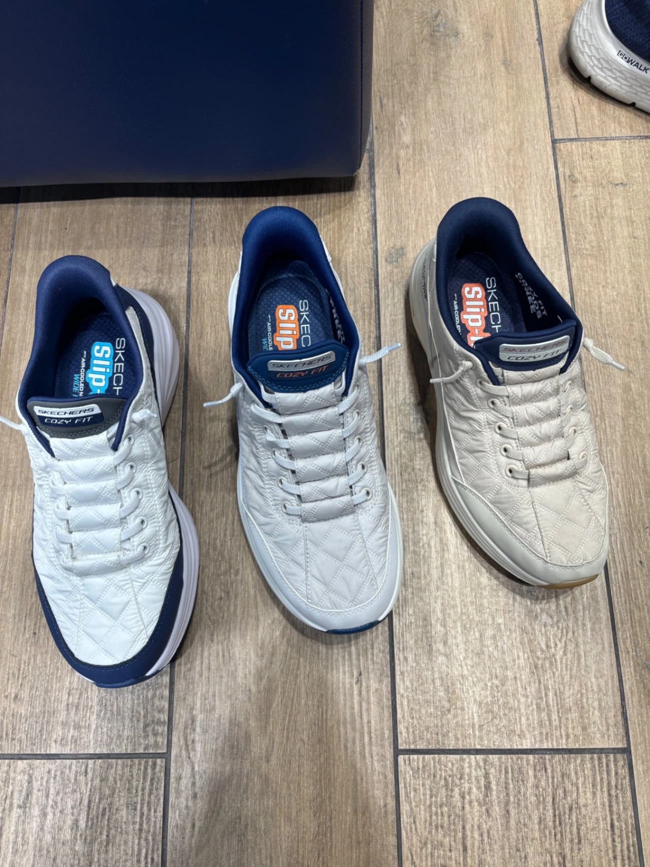 Skechers Slip-On Sneakers - White/Navy - Like New