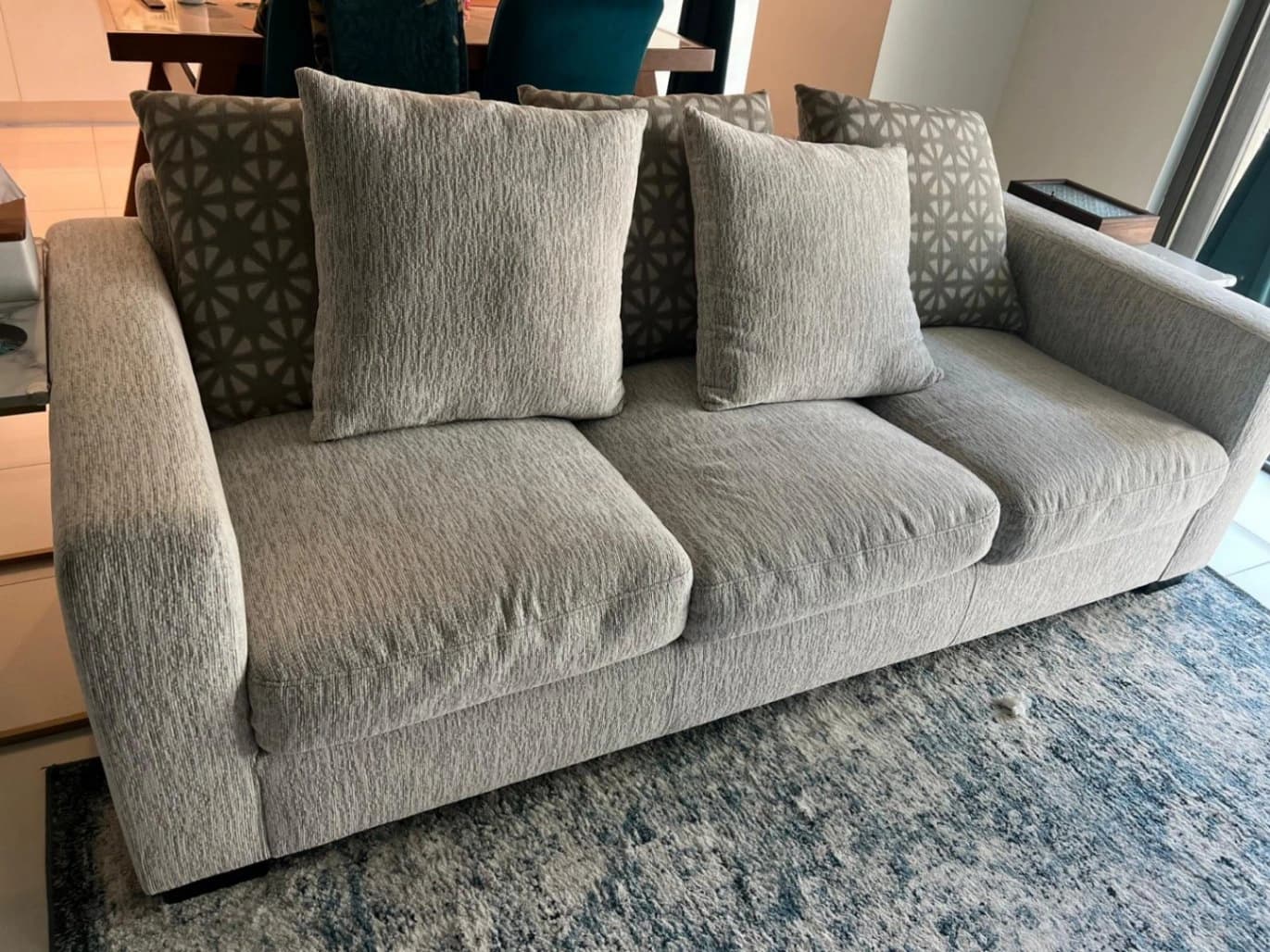 Grey 3-Seater Sofa - Modern Design
